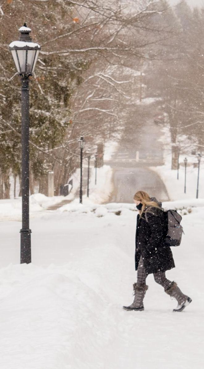 Girl walking in winter.. 